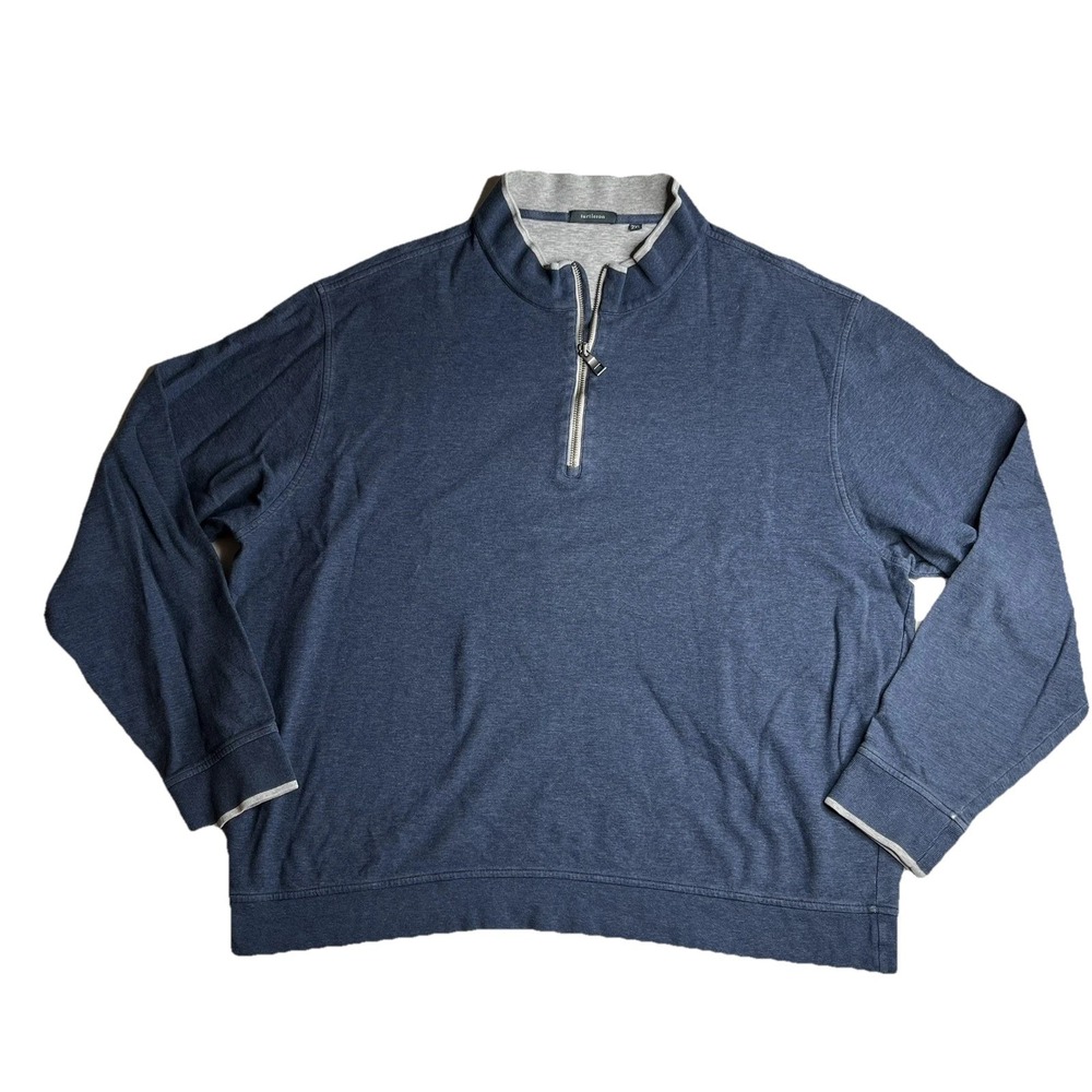 Turtleson Sweater 2XL Adult Blue 1/4 Zip Knit Pullover Pima Cotton Mens XXL